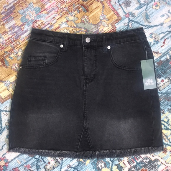 wild fable Dresses & Skirts - NWT Wild Fable Black Jean Mini Skirt Size 10